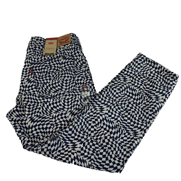 New Levi’s Jeans Unisex Sz 32x30 Middy Straight Denim NWT Irregular Geometric - Picture 1 of 9